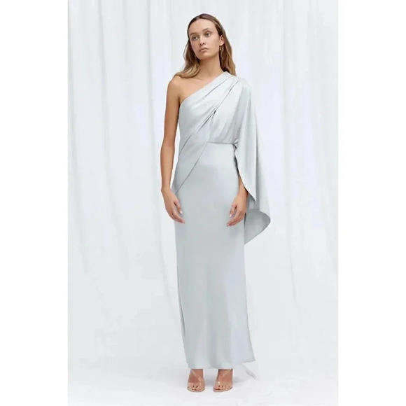 NWT SIGNIFICANT OTHER One Shoulder High Slit Dress, Ivory Sz 2 - Picture 1 of 10